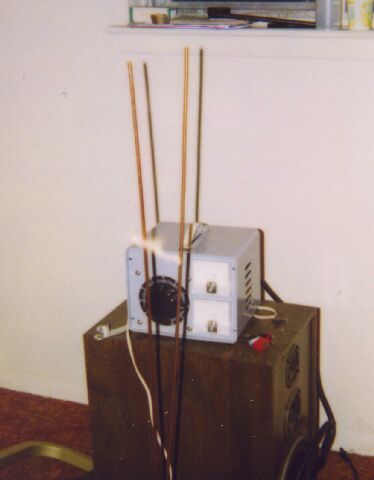 My home made variable voltage power supply and operating Jacob's ladder.