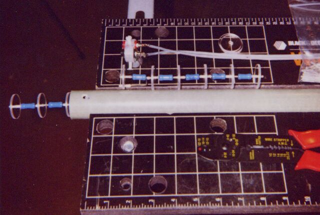 The test probe being assembled.